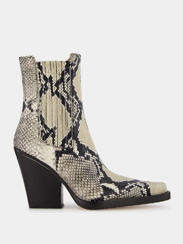 Gardening Ankle Boots-Dallas Ankle Python-Print Boot