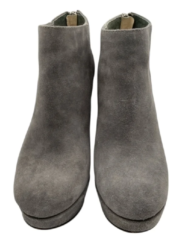 booties with memory foam-  Michael Michael Kors Shoe Size 7 Gray Suede round toe Platform Back Zip Booties