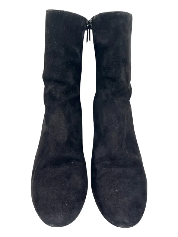 booties for post-pregnancy-  Phillip Lim Shoe Size 38 Black Leather Suede Almond Toe Inner Side Zip Booties