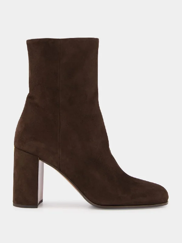 Uniform Ankle Boots-Suede Ankle Boots