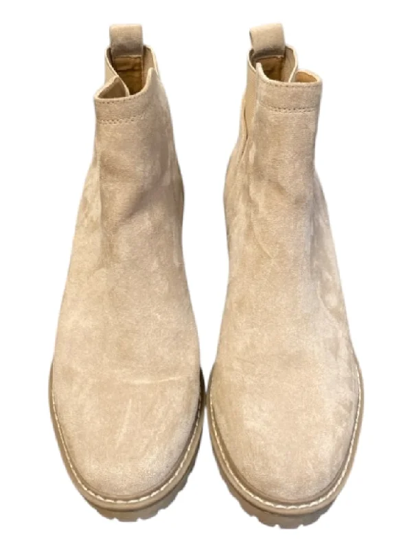 booties for plantar fasciitis-  Dolce Vita Shoe Size 10 Tan Suede Ankle High Almond Toe Stretch Panel Booties