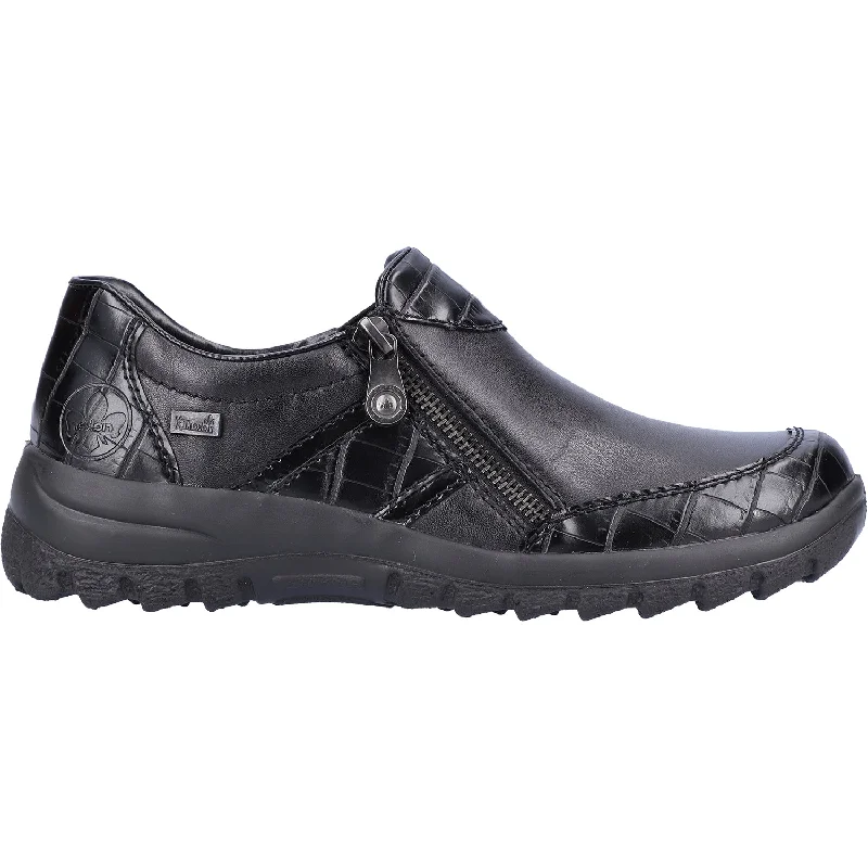 Orthopedic Casual Shoes-Casual shoes for casual nights-Women's Rieker L7166-00 Eike Black Leather