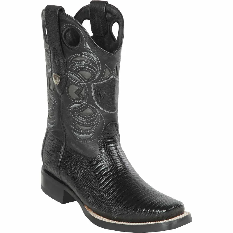 Men's Wild West Teju Lizard Skin Rodeo Toe Boots 281907