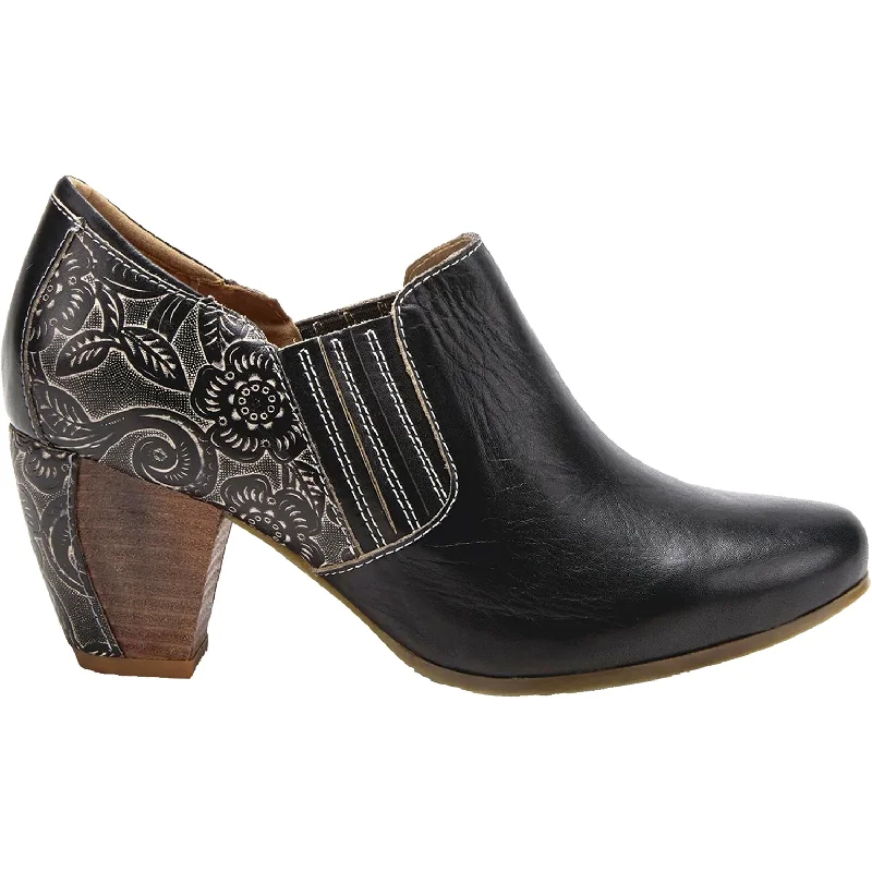 Honor Casual Shoes-Casual shoes with refined heels-Women's L'Artiste by Spring Step Leatha Black Leather