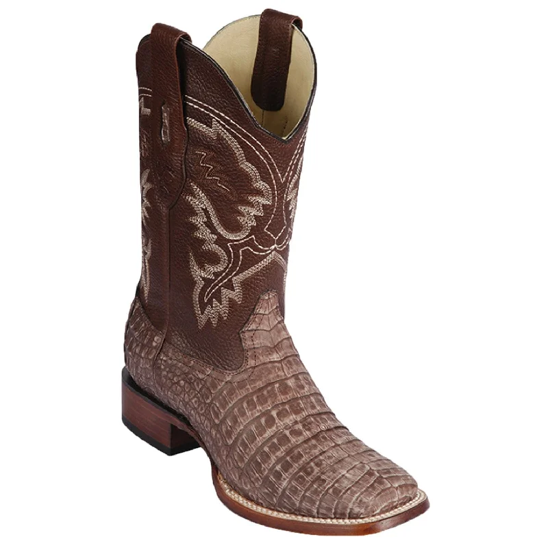 Men's Los Altos Caiman Belly Skin Wide Square Toe Boots 82282-B