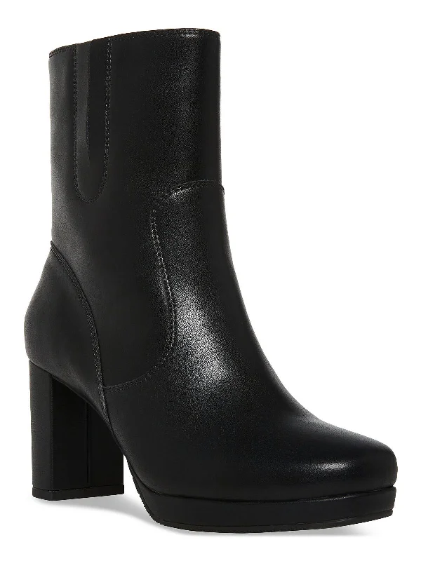 Chunky Ankle Boots-Hadie Womens Leather Booties Ankle Boots