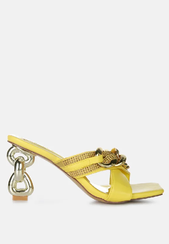 Sandals-for-maternity-wearSandals with Modern Style-evelane metallic chain heeled diamante sandals