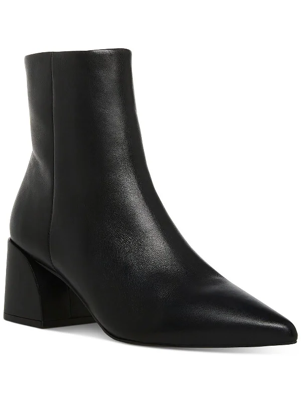 Wedge Ankle Boots-Faris Womens Leather Heels Ankle Boots