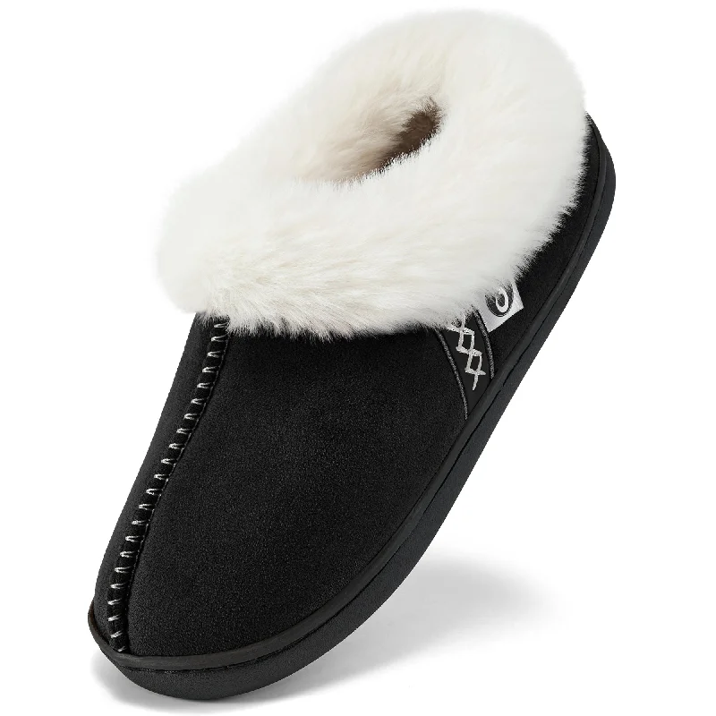 Slippers captain logo-Slippers for long chilling-Slippers for Women House Shoes Winter: Comfy Memory Foam No-slip Womens Slippers with Fuzzy Faux Fur Indoors Outdoors