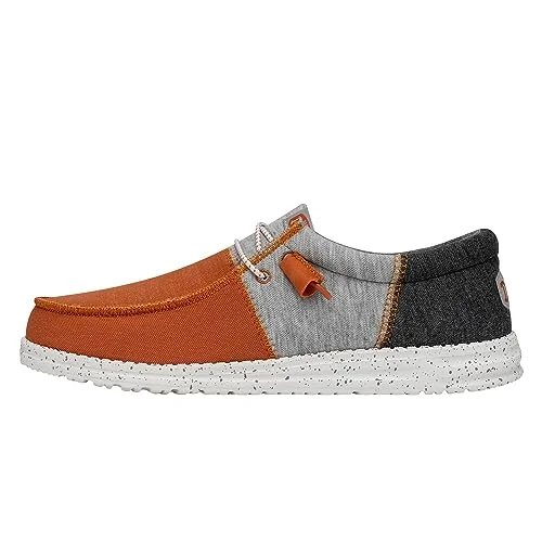 Loafers forward look-Loafers with sleek comfort-Hey Dude Wally Tri Varsity Orange Size M10 | Men's Shoes | Men's Slip On Loafers | Comfortable & Light-Weight