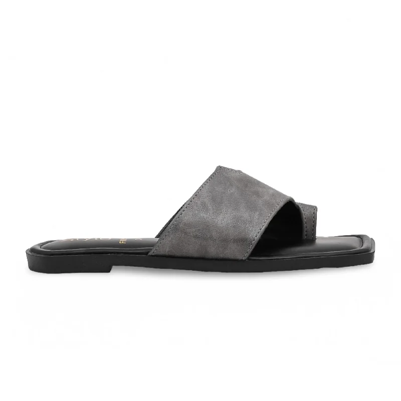 Slippers heritage style-Slippers for stylish naps-Grey Formal Chappal FR0509