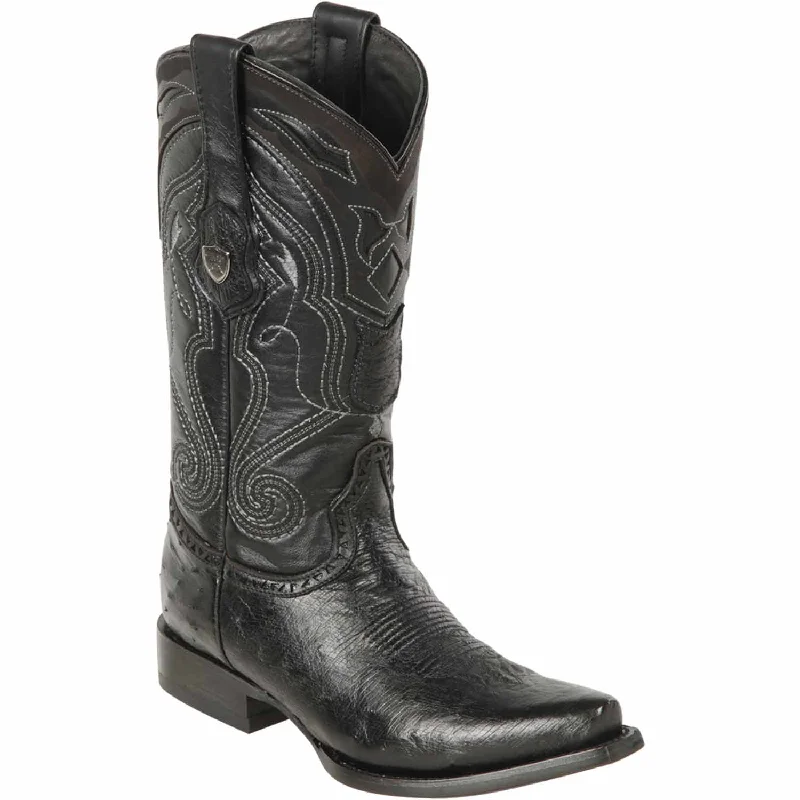 Men's Wild West Smooth Ostrich Skin Snip Toe Boots 29497