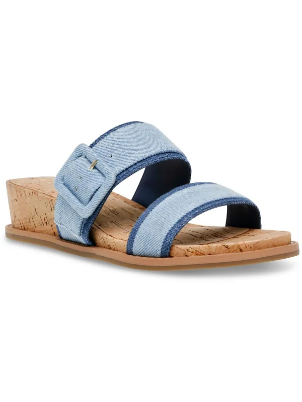 Sandals-for-roadside-adventuresSandals with Durable Style-Brenda Womens Slip On Squared Toe Wedge Sandals