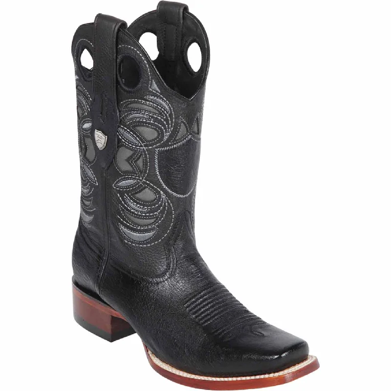 Men's Wild West Smooth Ostrich Skin Rodeo Toe Boots 281897