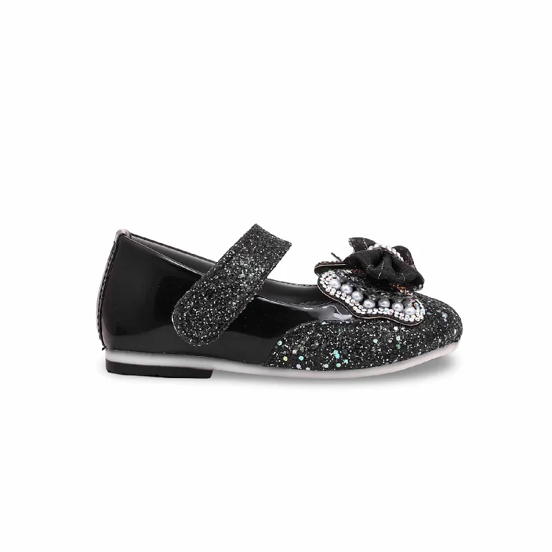 Girls Black Fancy Pumps KD0906