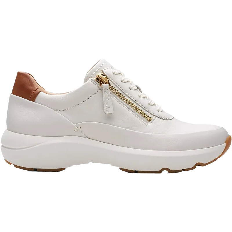 Club Casual Shoes-Casual shoes with sleek appeal-Women's Clarks Tivoli Zip Off White Leather