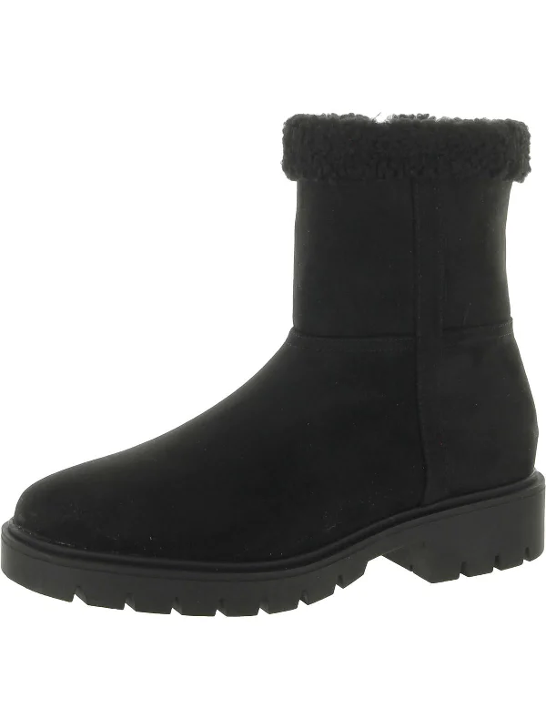 Cute Ankle Boots-Ariana Womens Faux Fur Round Toe Ankle Boots