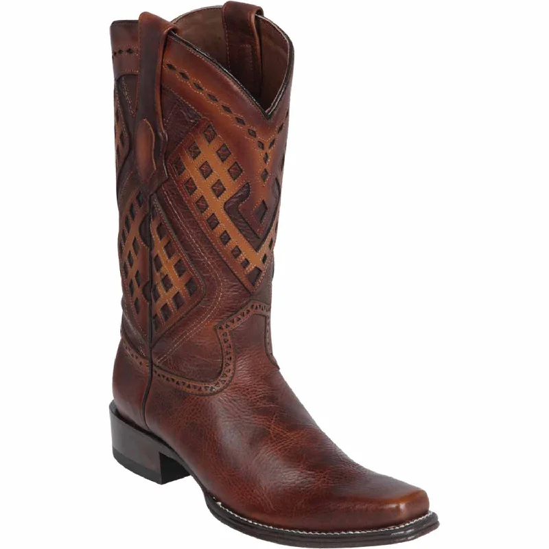 Men's Wild West Genuine Leather Square Toe Boots 27699