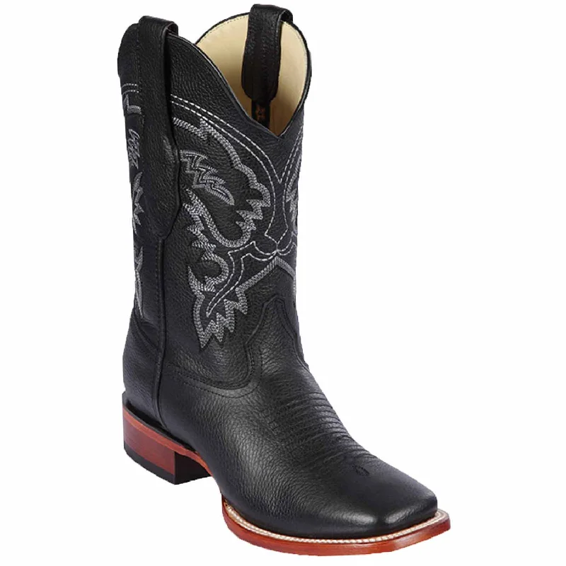 Los Altos Genuine Leather Wide Square Toe Boot 82227