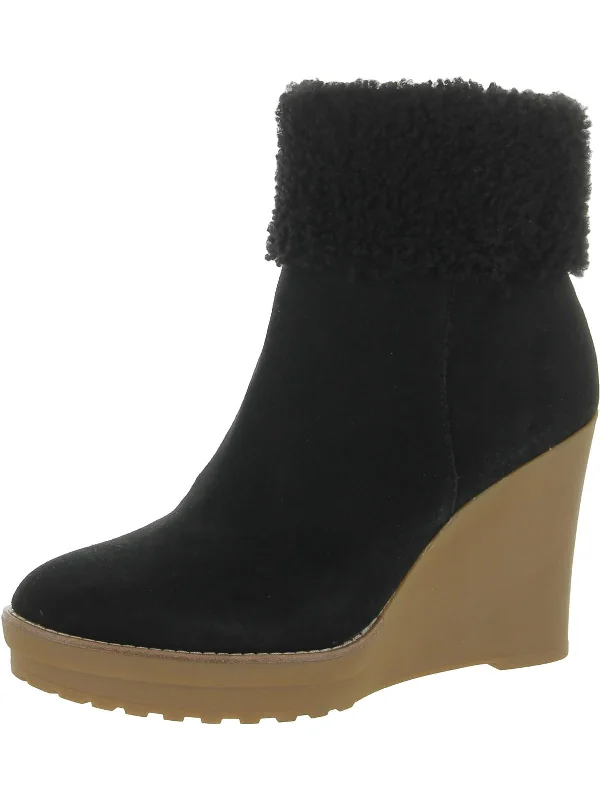 booties for ankle support-  Steph  Womens Leather Pull On Booties