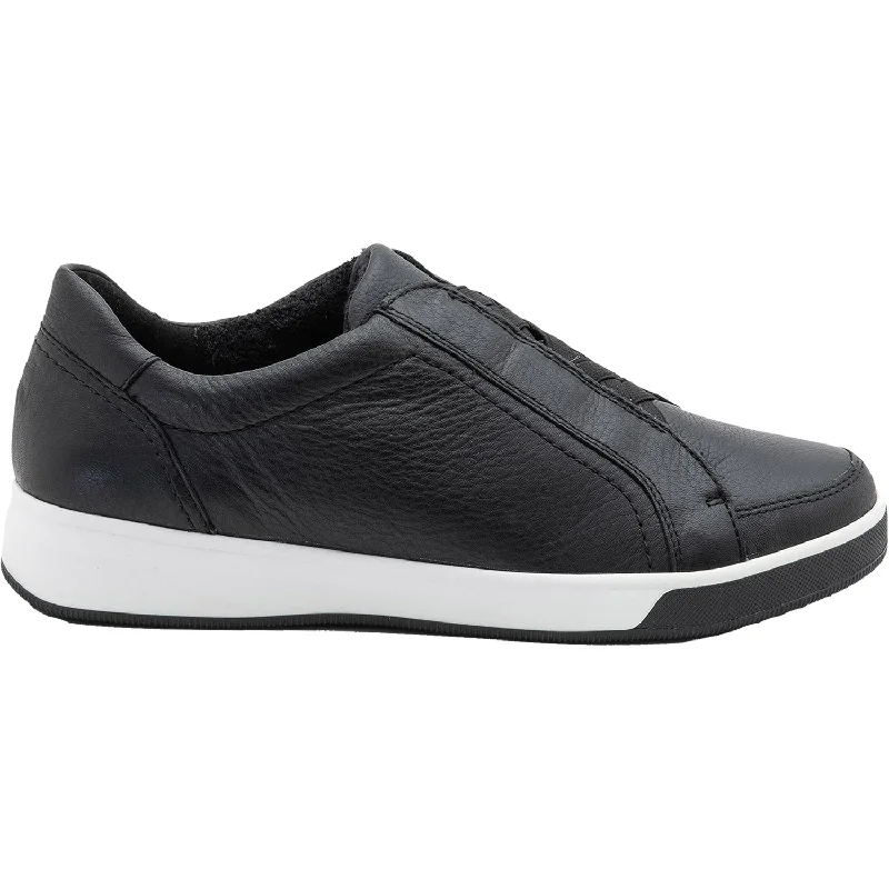 Barbecue Casual Shoes-Casual shoes with fashion soles-Women's Ara Rei Low Slip-On Black Leather