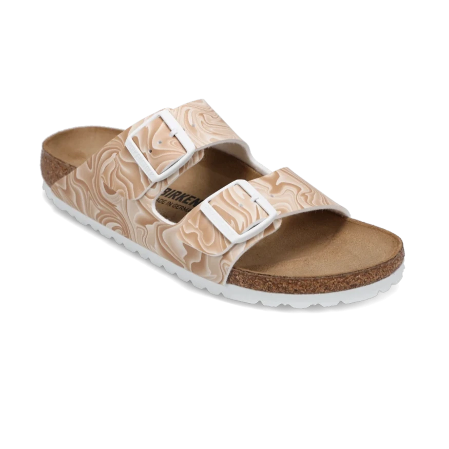 Women's Arizona Narrow Marble Sand White Birko-Flor