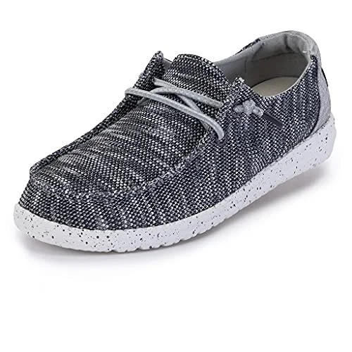 Loafers every occasion-Loafers for classic patterns-Hey Dude Women's Wendy Sox Dark Grey Size 8 | Women’s Shoes | Women’s Lace Up Loafers | Comfortable & Light-Weight