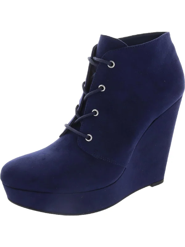 Deal Ankle Boots-Aheela Womens Faux Suede Ankle Wedge Boots