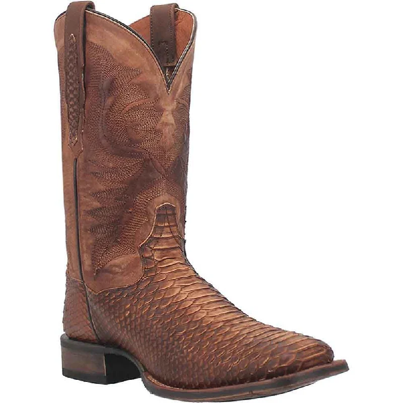 Dan Post KA Faux Python Print Square Toe Leather Boot