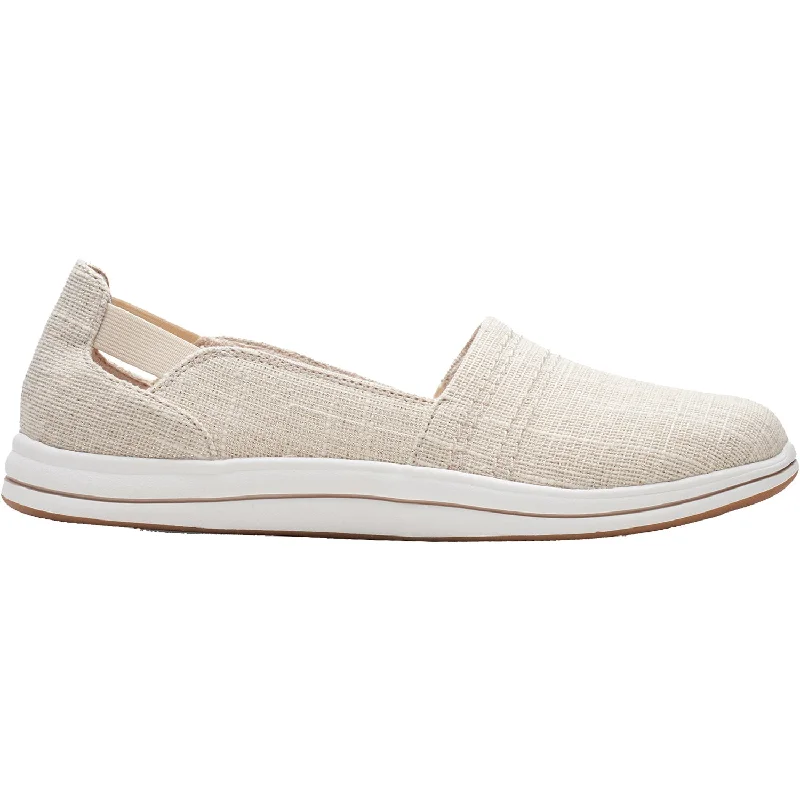 Brave Casual Shoes-Casual shoes with subtle heels-Women's Clarks Cloudsteppers Breeze Step Natural Int Canvas