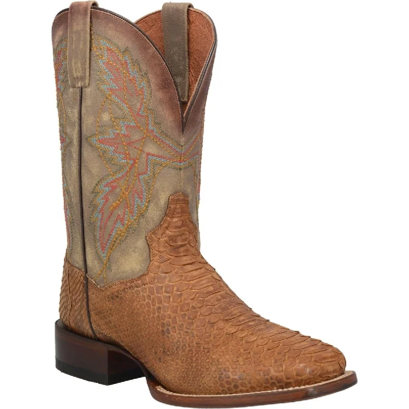 Dan Post Men's Dry Gulch Python Snake Skin Square Toe Boots - Tan DP3996