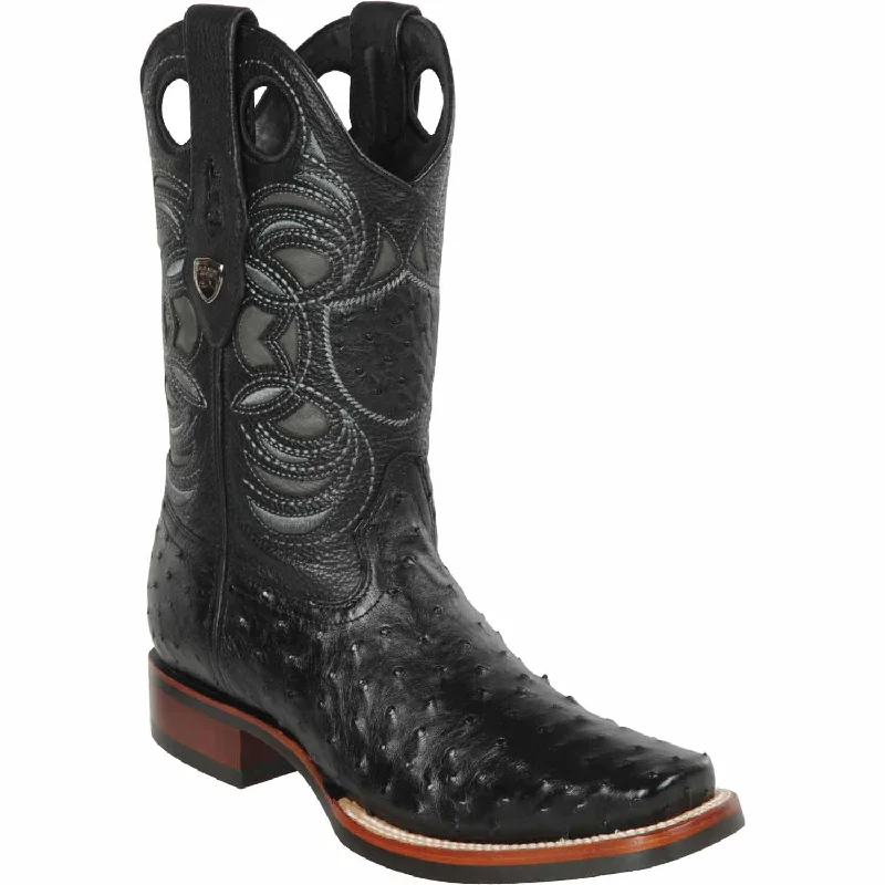 Men's Wild West Ostrich Skin Rodeo Toe Boots 281903