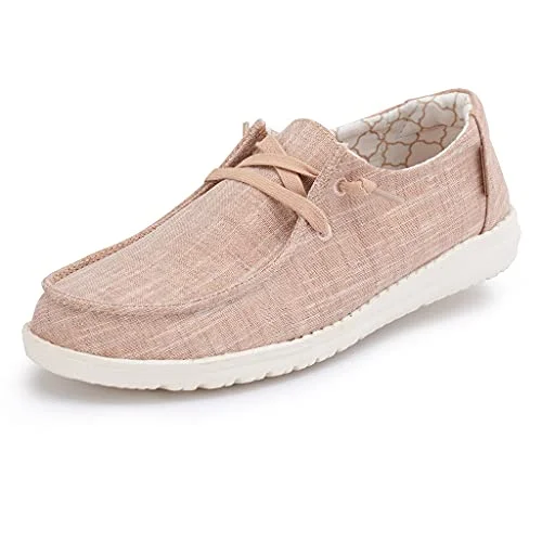 Loafers outdoor style-Loafers with stylish designs-Hey Dude Women's Wendy Sparkling Rose Gold Size 7 | Women’s Shoes | Women’s Lace Up Loafers | Comfortable & Light-Weight