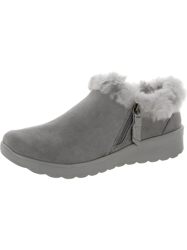 booties for minimalist wardrobes-  Genuine Womens Faux Shearling Padded insole Booties