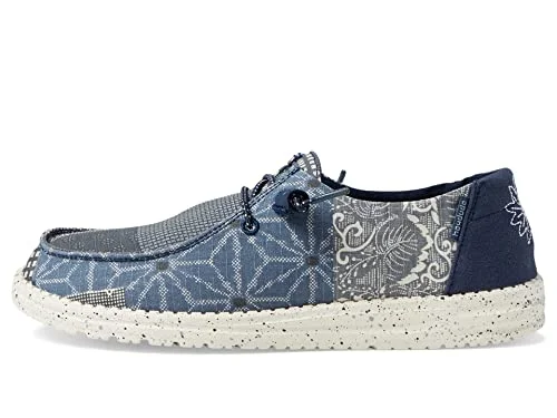 Loafers iconic look-Loafers for casual comfort-Hey Dude Women's Wendy Chambray Geo Coneflower Size 5 | Women’s Shoes | Women’s Lace Up Loafers | Comfortable & Light-Weight