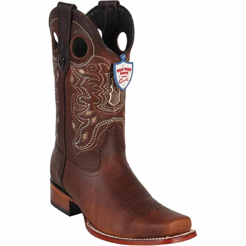 Men's Wild West Genuine Leather Rodeo Toe Boots 281899