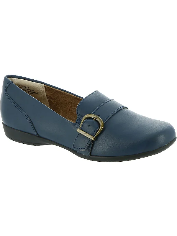 Loafers budget leather-Loafers for everyday designs-Whitney Womens Leather Buckle Loafers