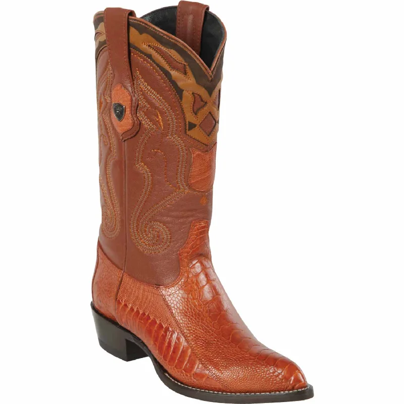 Men's Wild West Ostrich Leg Skin J Toe Boots 29905