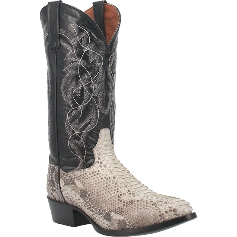 Dan Post Men's Manning Python Snakeskin Round Toe Boots - Natural