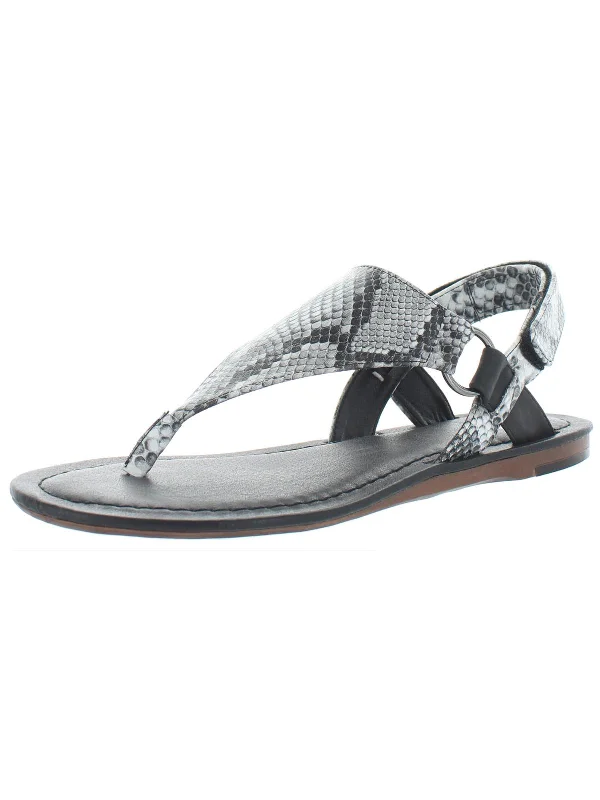 Sandals-for-bakersSandals with High Cushioning Design-Grace Womens Faux Leather Snake Print Thong Sandals