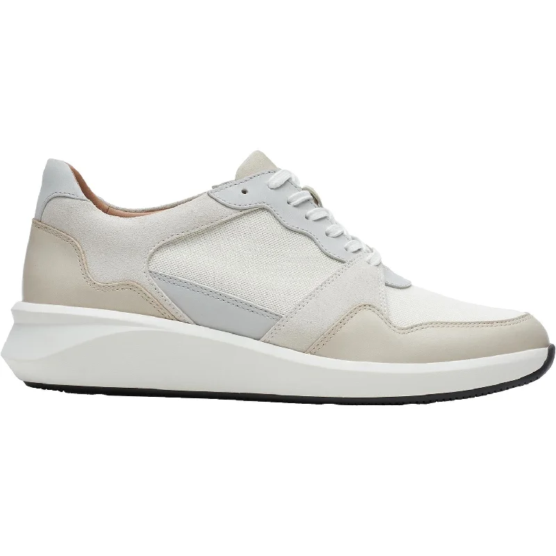 Island Casual Shoes-Casual shoes with casual design-Women's Clarks Un Rio Run White Combi Leather