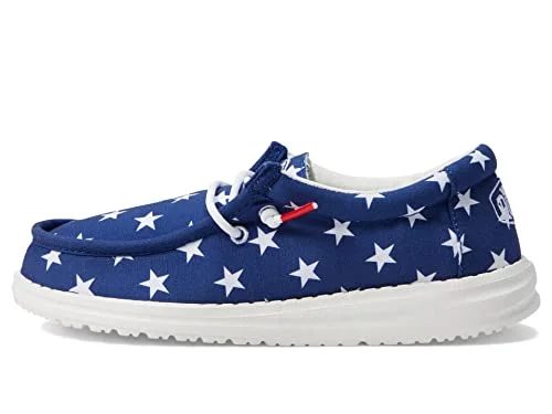 Hey Dude Wally Patriotic Slip-On Casual Shoes (Little Kid/Big Kid) American Flag 5 Big Kid M