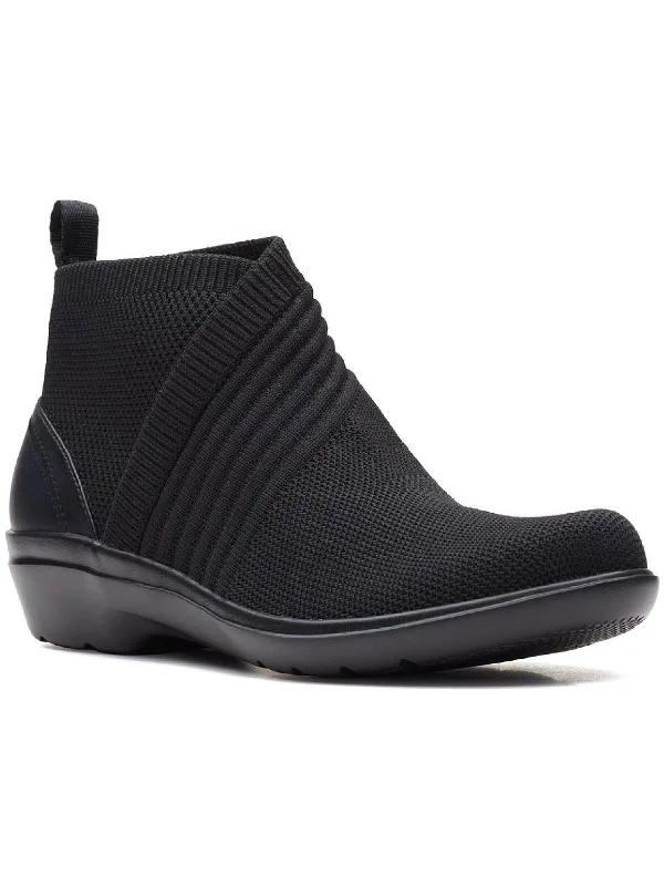 Understated Ankle Boots-Sashlyn Mid Womens Knit Cushioned Ankle Boots