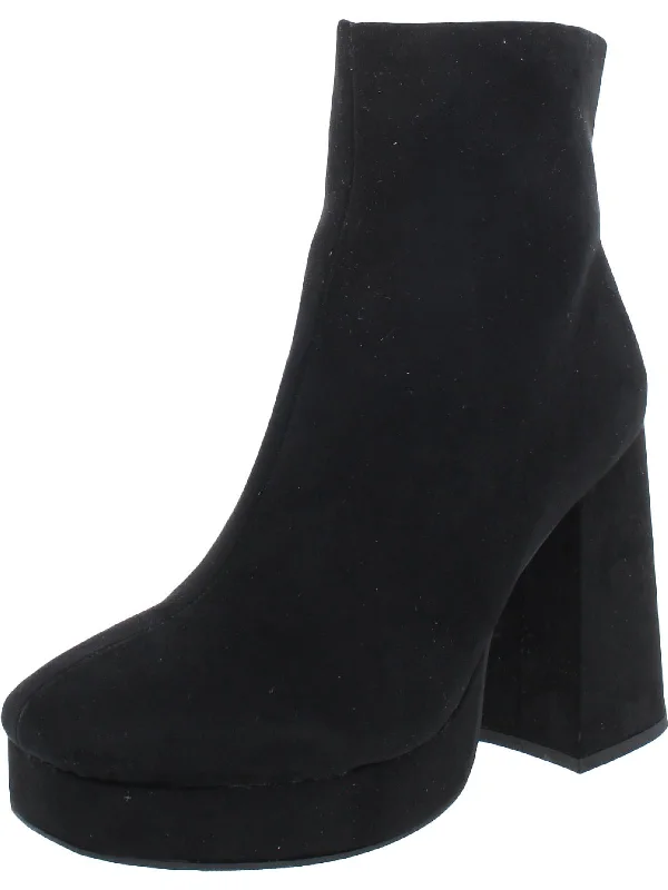 Winter Ankle Boots-Coraa  Womens Faux Suede Zip Up Ankle Boots