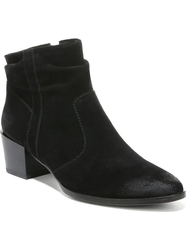 Classic-Style Ankle Boots-Gina Womens Leather Block Heel Ankle Boots