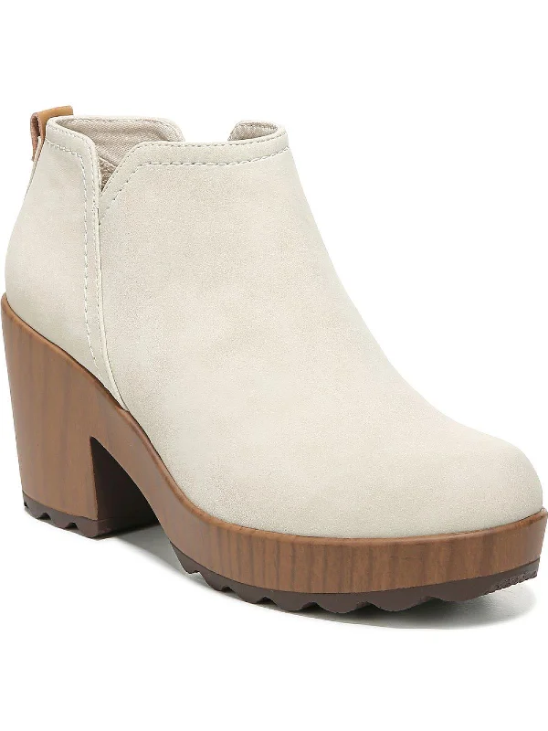 booties with patent leather-  Wishlist Womens Faux Suede Ankle Booties