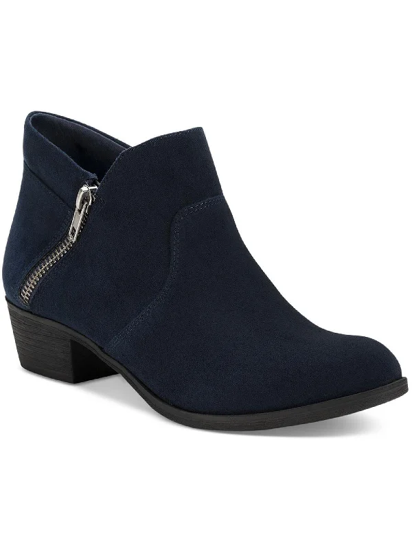 booties for office wear-  Abby Womens Faux Suede Ankle Booties