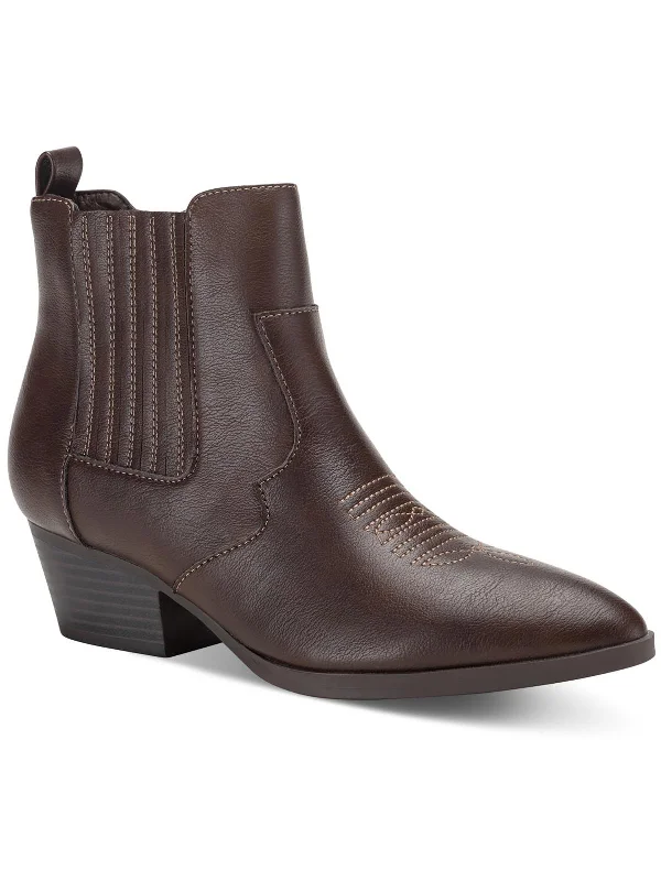 Polished Ankle Boots-Grangerr Womens Pointed toe Side Zip Ankle Boots