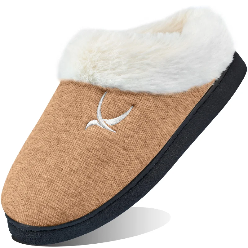 Slippers new job-Slippers with flex midsoles-HARENC Womens Slipper With Memory Foam Fluffy Soft Warm Slip On House Shoes