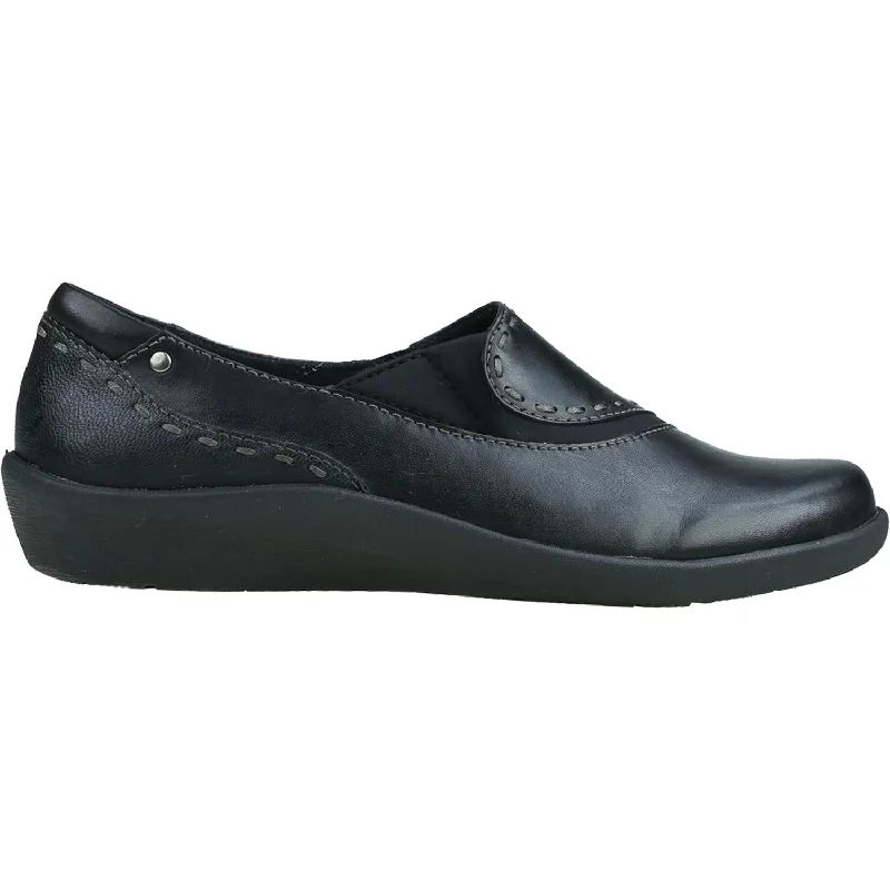 Road Casual Shoes-Casual shoes with sturdy heels-Women's Earth Leona Black Leather